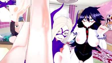 MHA Futa Mt. Lady, Yaoyorozu & Midnight Take Your Ass in Male POV