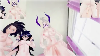 MHA Futa Mt. Lady, Yaoyorozu & Midnight Take Your Ass in Male POV