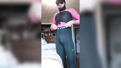 Messy Nylon Fetish: Exotic T-Girl Cums Inside Her Nike Pro Leggings